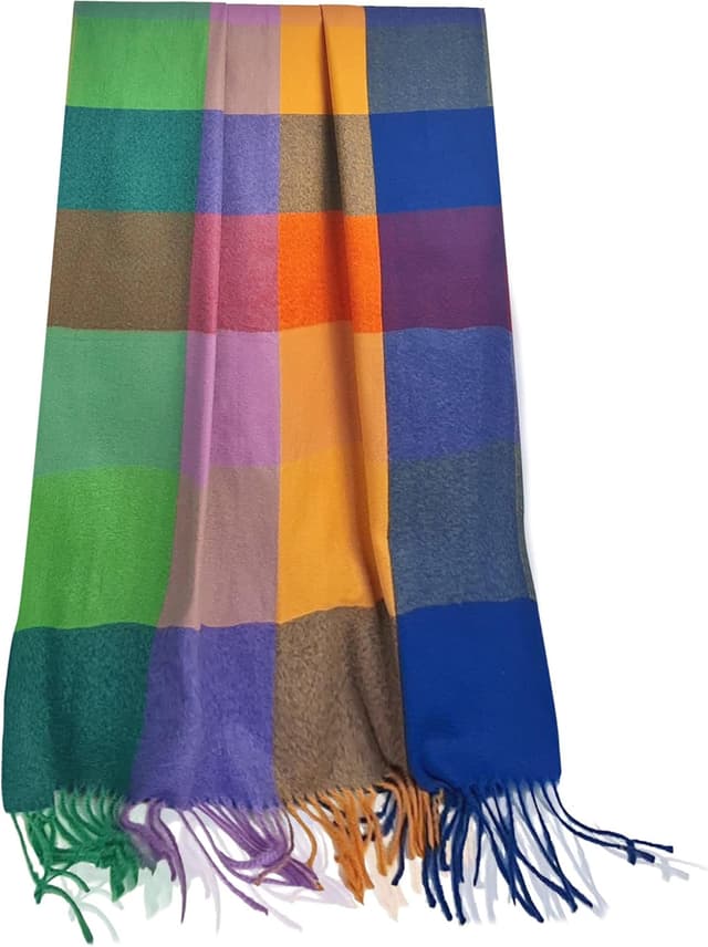 Detalle de GLORIS Schal warm XXL für Damen im Winter – kuschelig, groß & kariert