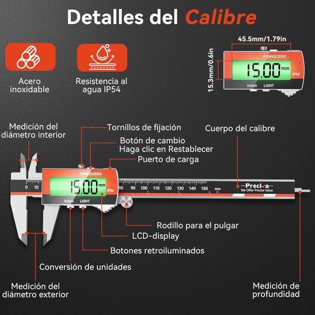 Thumbnail 5 de Preciva Calibre Digital 150 mm