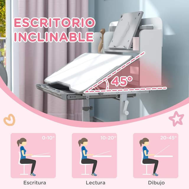 Thumbnail 3 de AIYAPLAY Escritorio y Silla Infantil Gris 80x55 cm