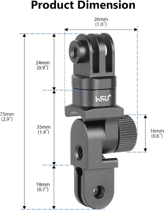 Thumbnail 4 de HSU Vertical Mount for Go Pro 180° adapter
