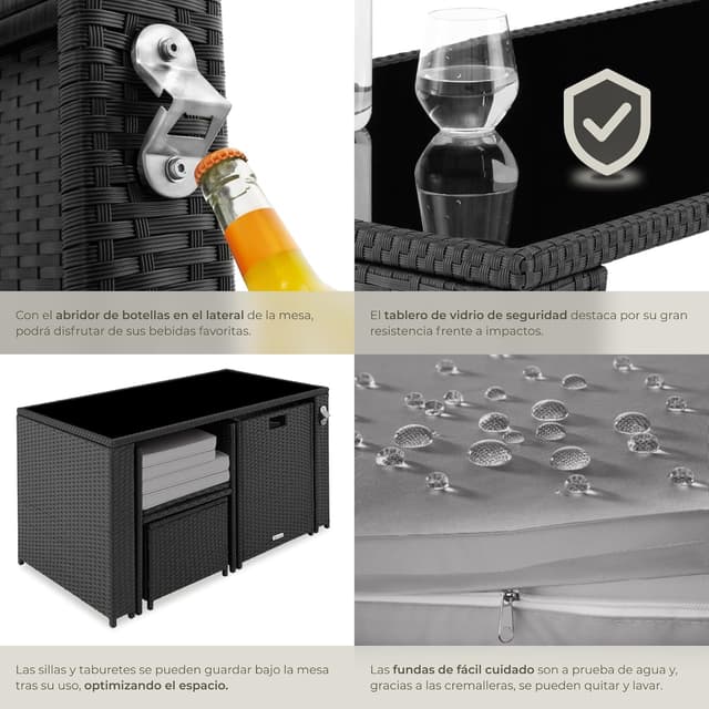 Thumbnail 4 de TecTake® Conjunto de Muebles de Jardín Ratán y Acero