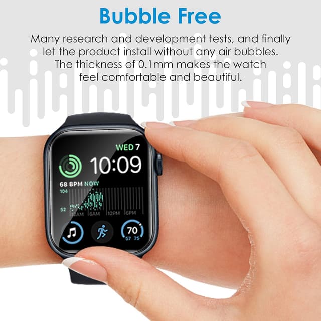 Thumbnail 6 de UniqueMe 6-Pack TPU Screen Protectors for Apple Watch 44mm (Series SE/SE 2/SE 3/6/5/4) — Clear, Anti-Scratch, Self-Healing Film