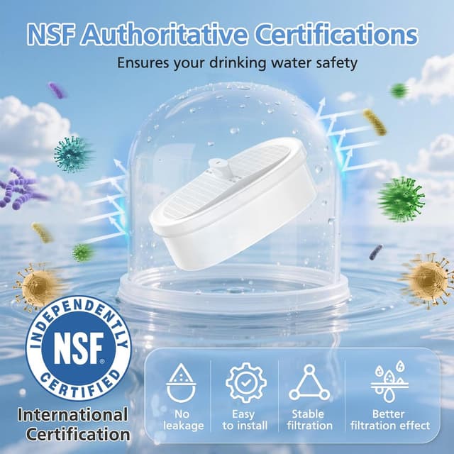 Detalle de GN3D 4 Replacement Water Filter Cartridges for Waterdrop WD-PF-01A Plus (NSF 42)