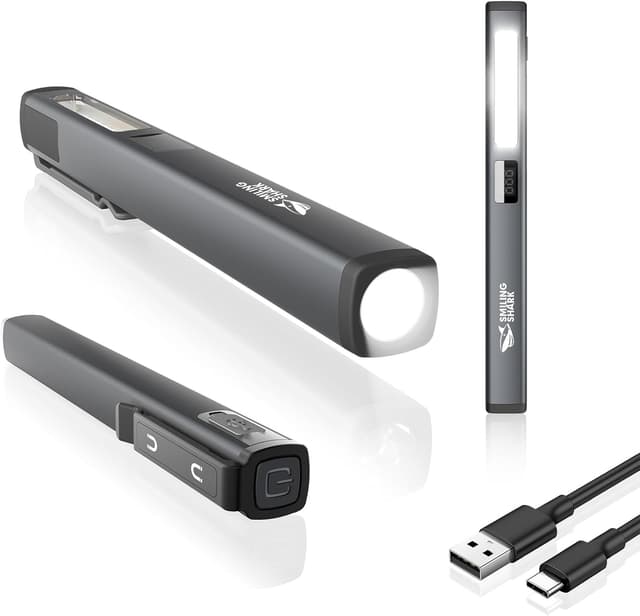 Detalle de Smiling Shark Lampada di Lavoro GZ-5112 LED ricaricabile Type-C, portatile con magneti e 6 modalità