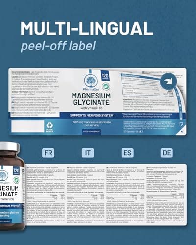 Thumbnail 6 de PharmaZen Bisglicinato de Magnesio 1500 mg con vitamina B6 (120 cápsulas veganas)