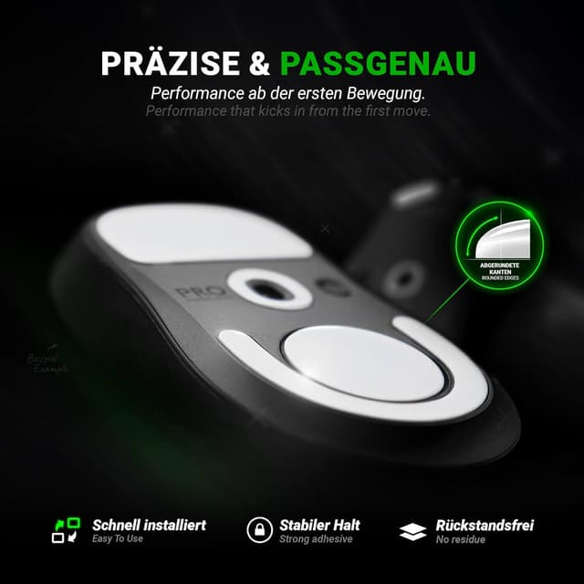 Detalle de SensoryBoost HPS Glides (2er-Set) für Logitech G604 – PTFE-Mausfüße für mehr Balance aus Speed & Kontrolle