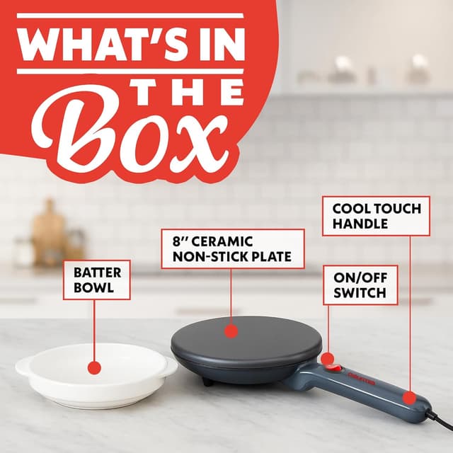 Thumbnail 5 de Gourmia 8” Crepe Maker — nonstick crepe maker