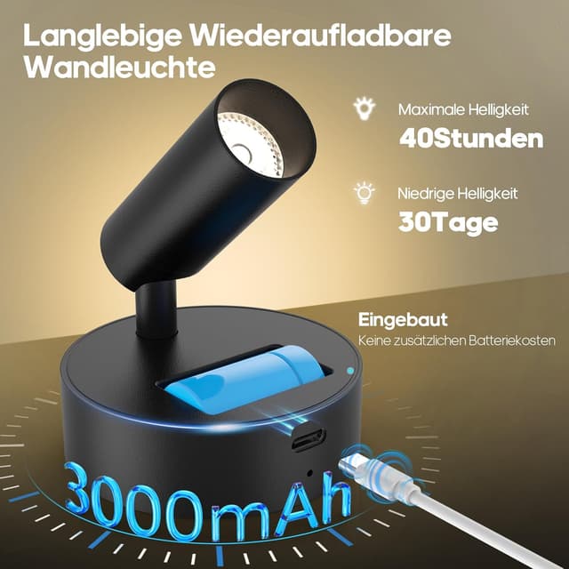 Thumbnail 1 de Kabellose Spotlight Wandstrahler 3000mAh