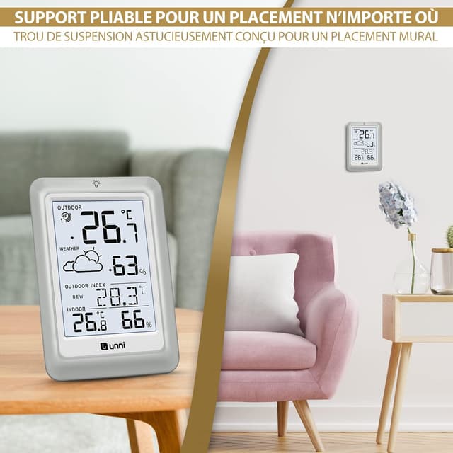 Detalle de Thermomètre hygromètre numérique 100 m