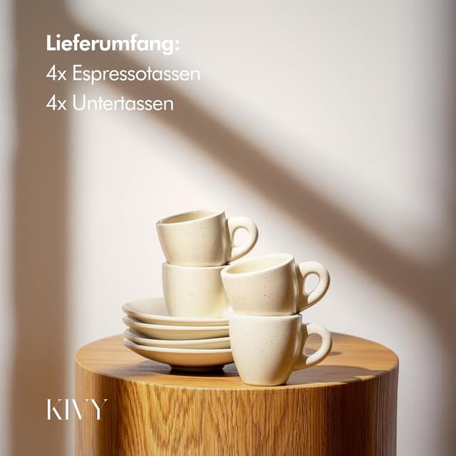 Thumbnail 4 de KIVY Espresso Tassen Set 4x75ml Beige