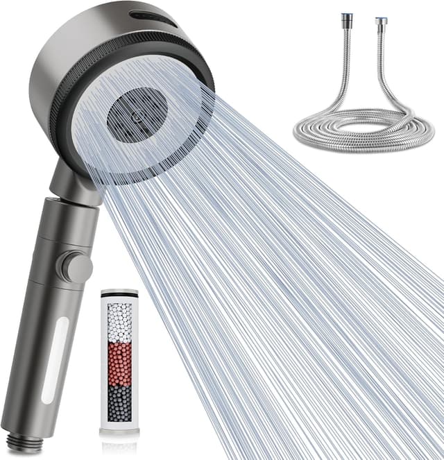 Detalle de Magichome 6 Modes Hard Water Filter Shower Head with 1.5m Hose (Not for Electric Showers)