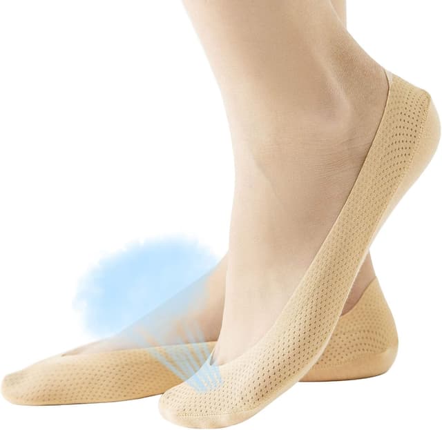 Detalle de JARSEEN 4 paia di calzini fantasmini donna invisibili traspiranti, antiscivolo e con fondo in cotone