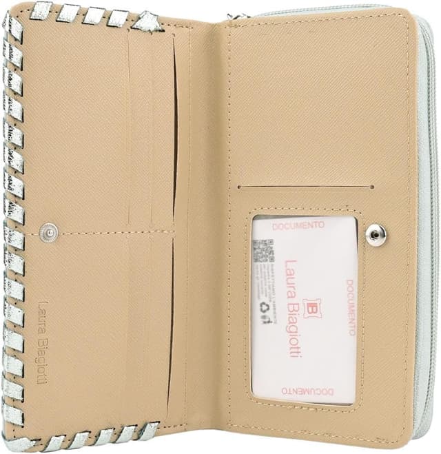 Detalle 2 de Laura Biagiotti Portafoglio donna Zip Around in ecopelle con scatola regalo