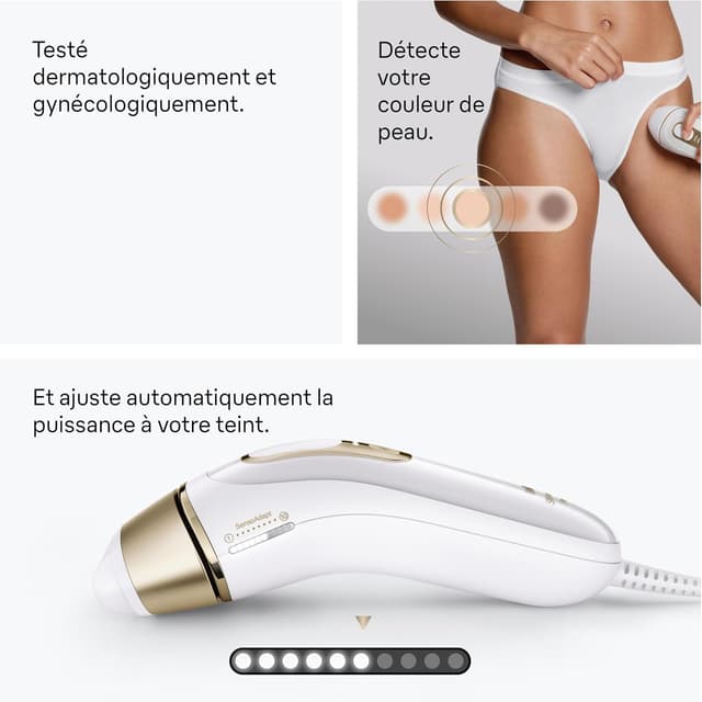 Detalle de Braun Silk·expert Pro 5 (PL5311) : épilateur IPL Lumiere Pulsee smart pour réduire durablement les poils à domicile