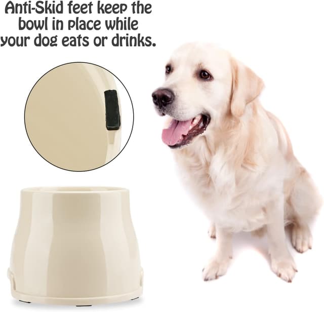 Detalle de TOWEAR Long Ears Dog Bowl (Spaniel) – Elevated, Non-slip Raised Feeder for Food & Water