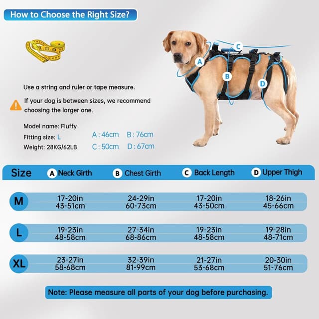 Thumbnail 5 de Lafoty Arnés de Levantamiento Grande para perros 🐕