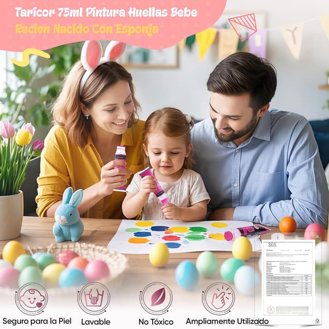 Detalle 2 de Taricor 75ml Pintura huellas bebé no tóxica