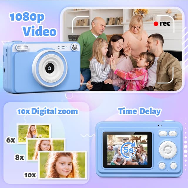 Detalle 2 de GREENKINDER Kids Camera 1080P with 32GB card
