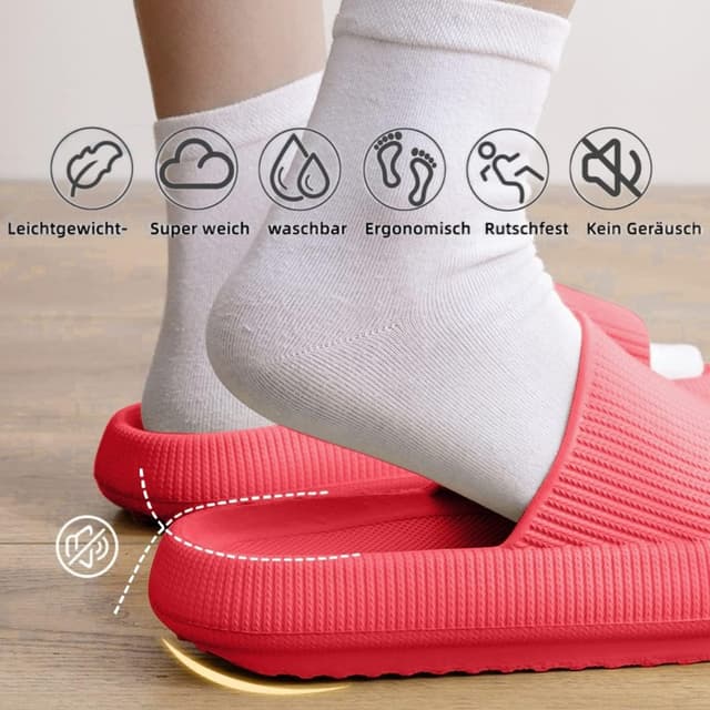Detalle 2 de Sumvov Cozyslides Original Damen Schlappen aus 100% EVA – rutschfeste Badeschuhe & Hausschuhe
