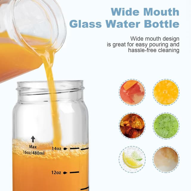 Detalle 2 de Olivego 12oz juice bottles with BPA-free lids