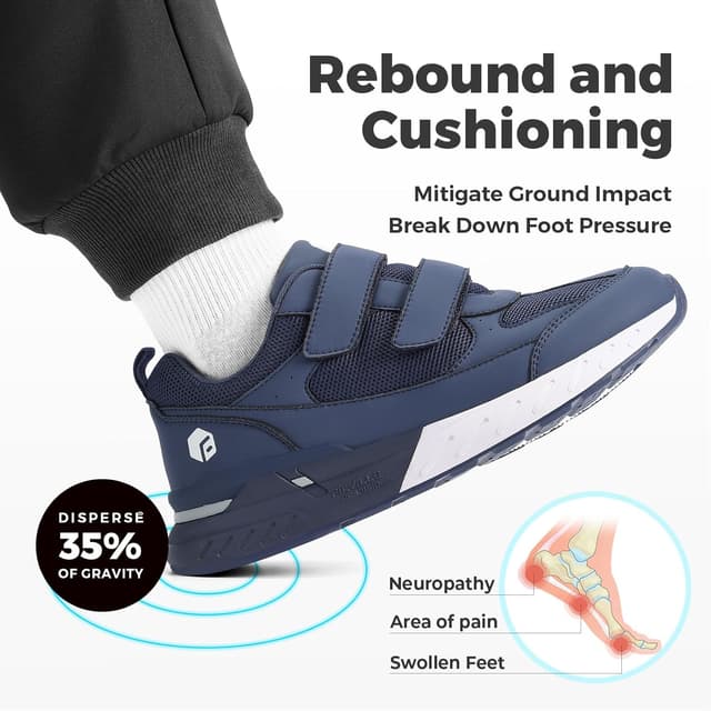 Thumbnail 3 de FitVille Rebound Core V8 Men’s Extra Wide Trainers (Lightweight, Breathable) for Walking, Running & Plantar Fasciitis