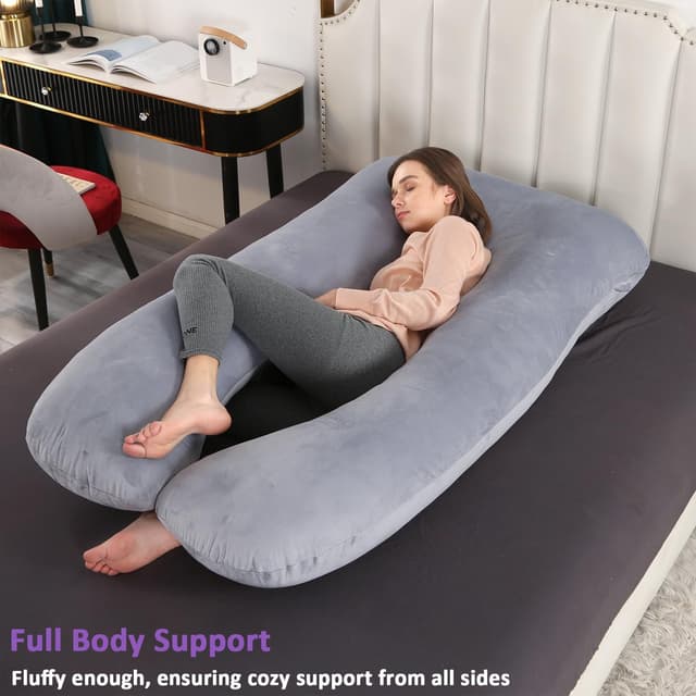 Thumbnail 2 de VASSVIO Pregnancy Pillow U‑Shaped 145x70 cm