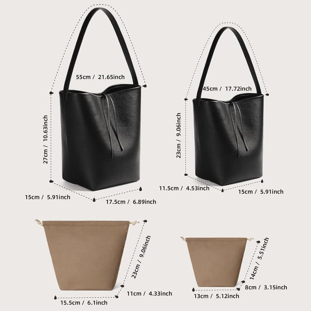 Thumbnail 3 de Picksoo Genuine Leather Bucket Bag 6.9"