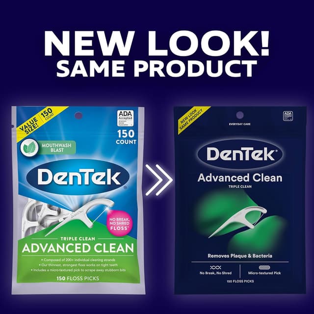 Detalle 2 de DenTek Triple Clean Advanced floss picks 150 pack 🪥
