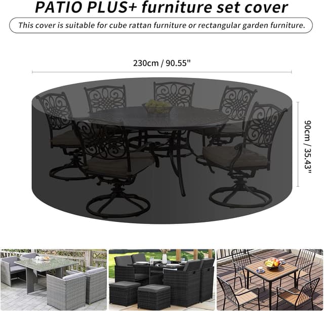 Detalle 2 de Outdoor table cover 230x90cm waterproof patio