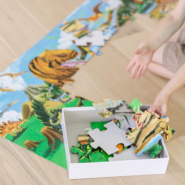 Detalle de Melissa & Doug Land of Dinosaurs 4 ft Puzzle