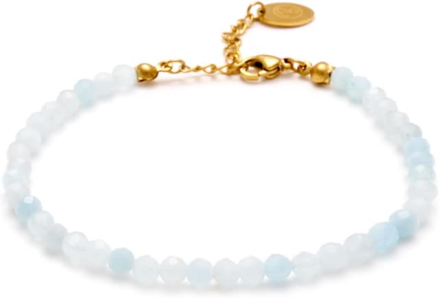 Thumbnail 6 de BERGERLIN Perlen-Fußkettchen mit Regenbogen-Mondstein (Labradorit) und 925 Sterling-Silber-Verschluss