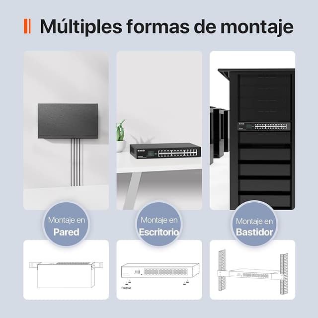 Detalle 2 de Tenda TEG1024D Switch Gigabit 24 Puertos 🚀