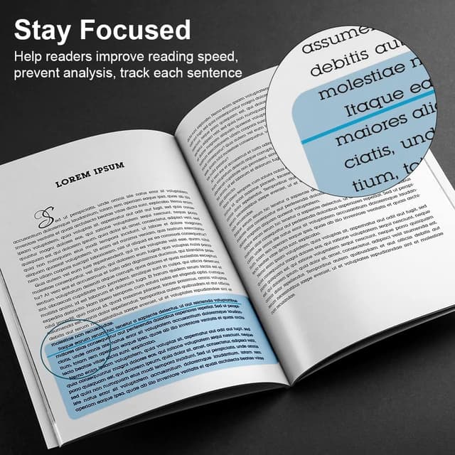 Detalle 2 de Vicloon Strisce di lettura guidate (16 pezzi) per segnalibri trasparenti multicolore, supporto per dislessia