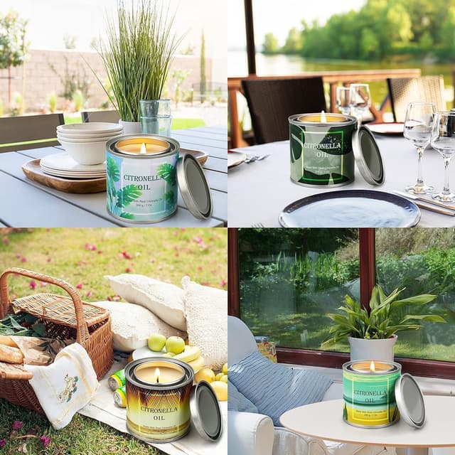 Detalle 2 de Lot de 4 bougies à la citronnelle 200 g