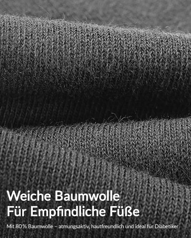 Detalle de Jeasona 10 Paar Diabetikersocken Damen (35–42) ohne Gummibund, ohne Naht