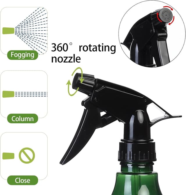 Detalle de AIOUHMYM 2 x 500 ml water spray bottles for plants (mist & jet modes)