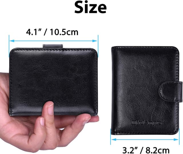 Detalle de wisdompro RFID Credit Card Holder (20-card slot) with magnetic close – PU leather vertical wallet case