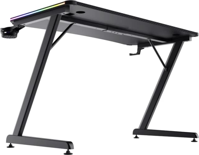 Detalle de Trust GXT709 Luminus RGB Gaming-Schreibtisch (120 x 60 cm) in Schwarz