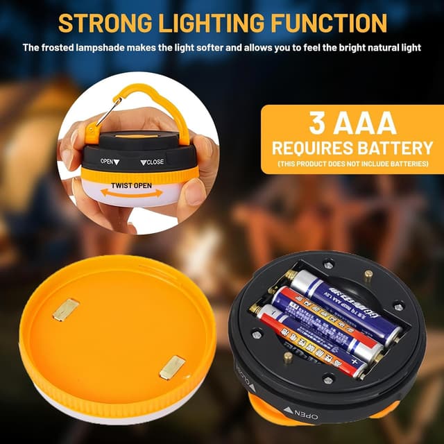 Detalle de Camping Lantern 3 Pack Waterproof LED Tent Light ⛺