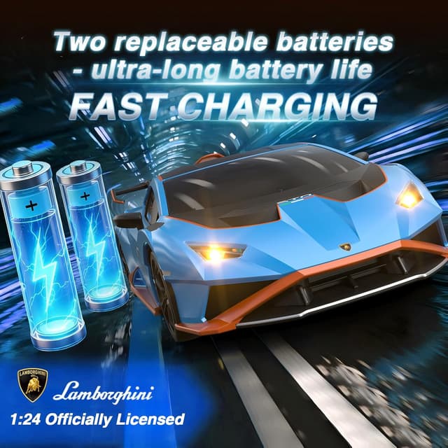 Detalle de Lamborghini RC Drift Car (1:24) – 4WD mini 4WD remote control drift car with LED lights, 25 km/h