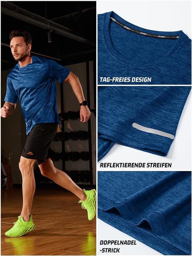 Detalle 2 de KEFITEVD Funktionsshirt Kurzarm für Sport