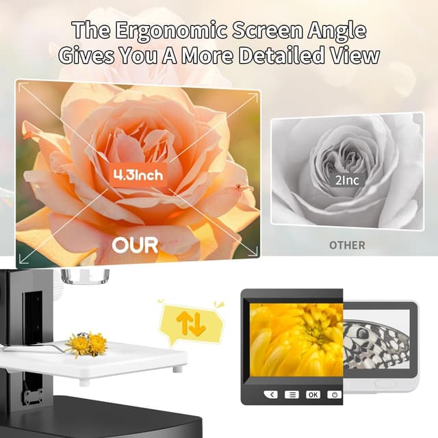 Thumbnail 1 de APOICK Microscopio digitale 4,3 display 8 luci