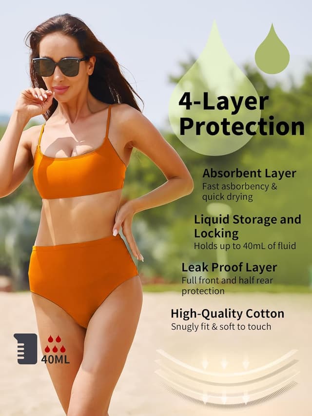 Detalle 2 de Feitycom period swimwear bikini bottoms