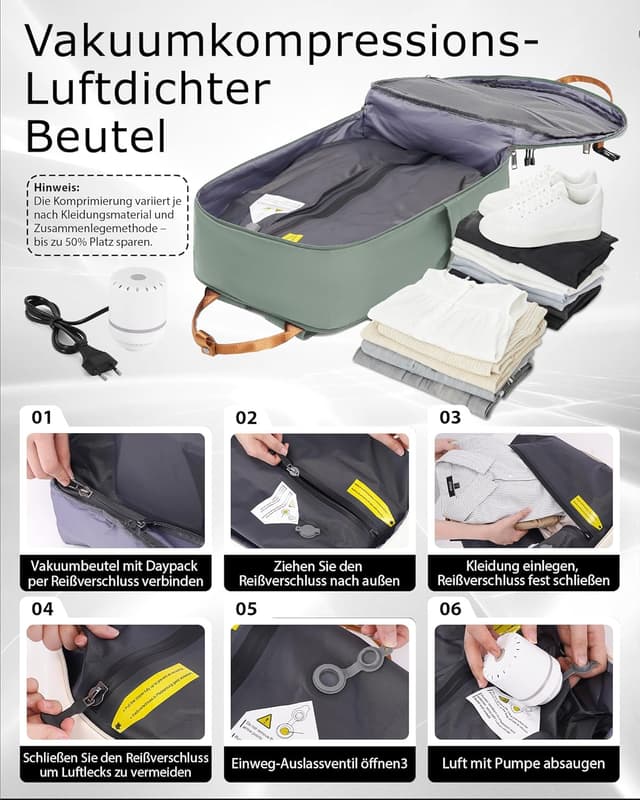 Thumbnail 2 de Coolife Vakuum Rucksack Easyjet 45x36x20