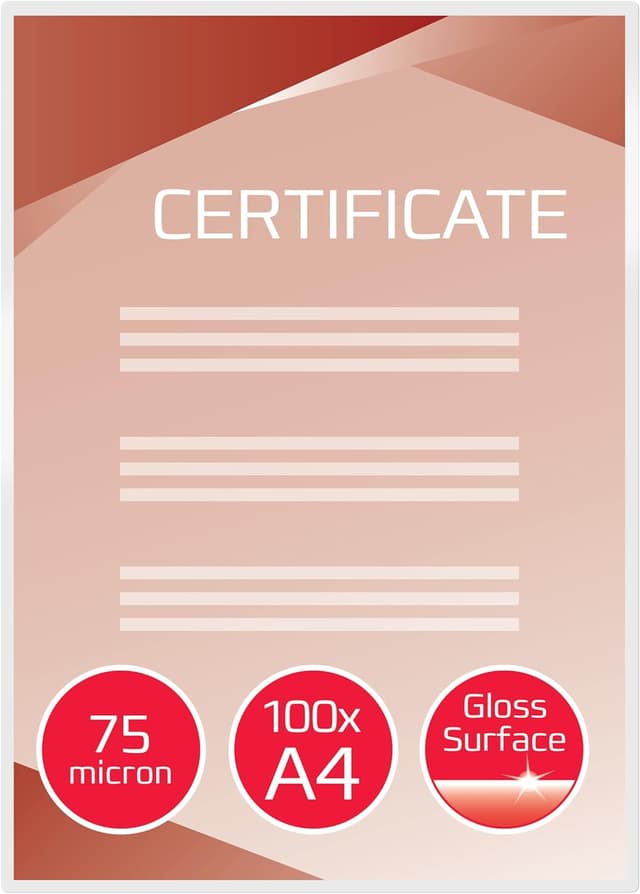 Detalle de GBC 3740400 – Lot de 100 pochettes brillantes A4