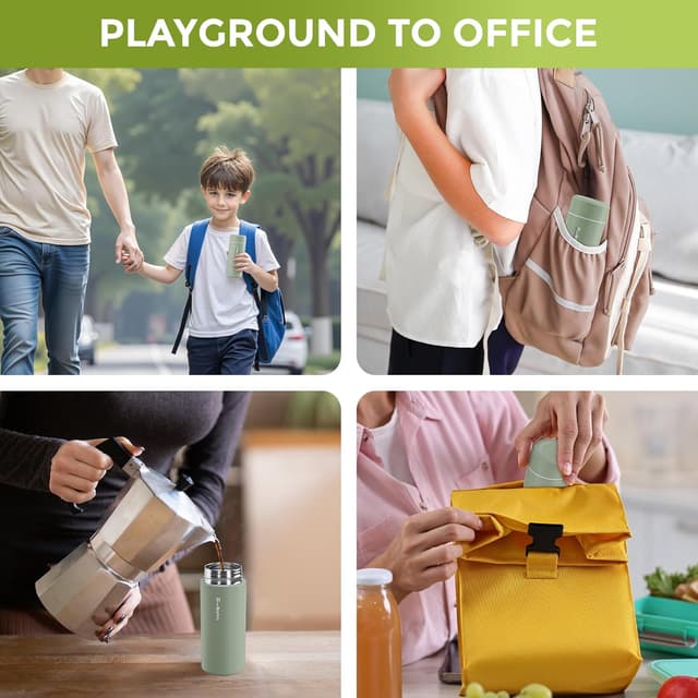 Thumbnail 6 de Exllena upgraded small handbag water bottle (250ml) in Sage Green