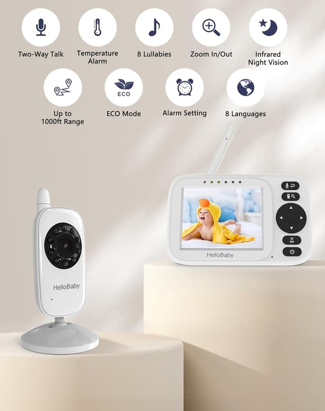 Detalle de HelloBaby HB2438 baby monitor with 3.2” screen