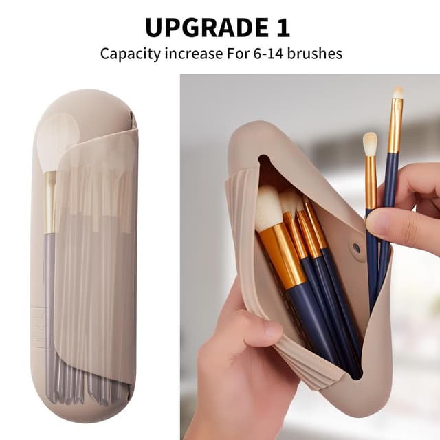 Detalle 2 de AGIKET Silicone Makeup Brush Holder Walnut
