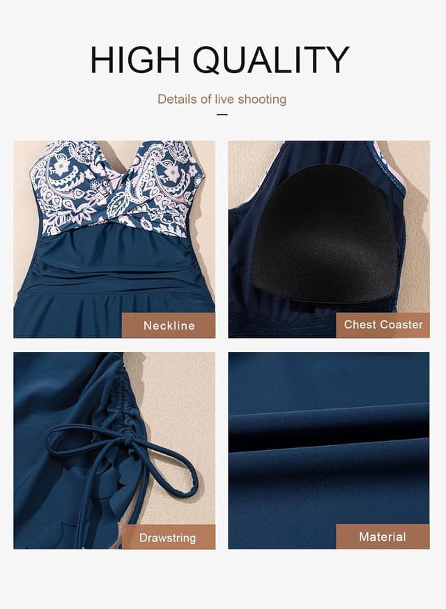 Detalle de Dokotoo tropical one piece swimsuit for women