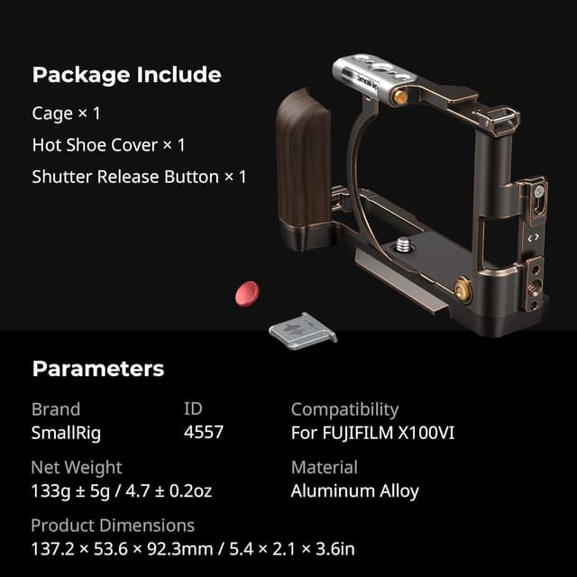Thumbnail 6 de SMALLRIG 4557 cage rétro pour FUJIFILM X100VI